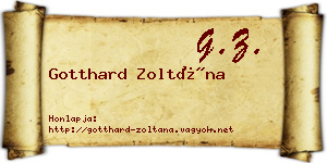 Gotthard Zoltána névjegykártya